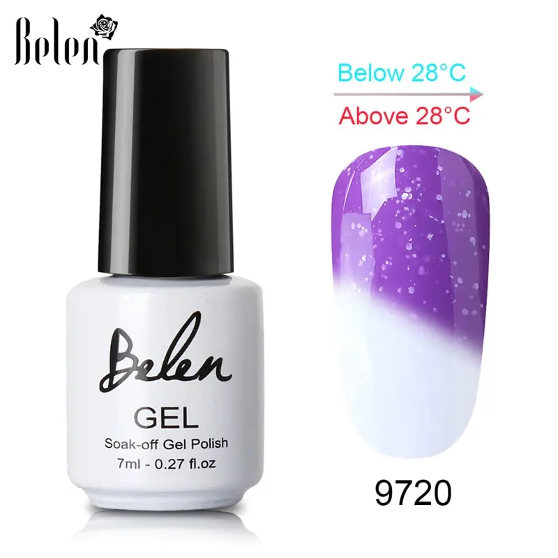 Belen 7 мл Снежный термальный Гель-лак для ногтей зимний счастливый температурный меняющий цвет замачиваемый маникюрный лак для ногтей - Цвет: 20