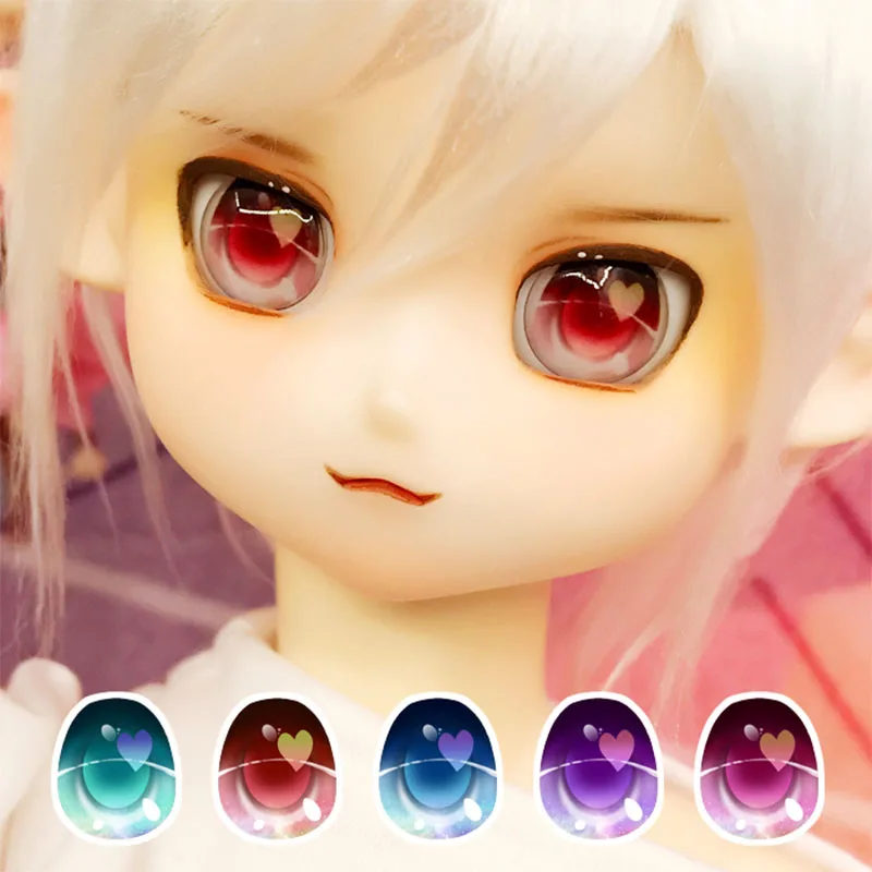 

BJD eyes 10-22mm doll eyes full size metallic effect 2D doll eyes for 1/8 1/6 1/4 1/3 BJD SD DD doll accessories heart shape