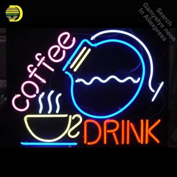 

NEON SIGN for Coffee Drink GLASS Tube Cup and Bottle Light Sign Store Display Handcraft Design Iconic Sign Pub Signs