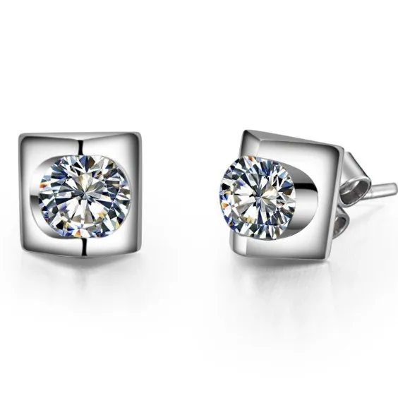 0 3ct Piece Synthetic Diamonds Earring Stud For Women Wedding