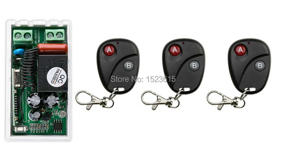 

most simple wiring AC220V 1CH RF Wireless Remote Control Switch System Transmitter with Two-button Receiver Smart Home Switch