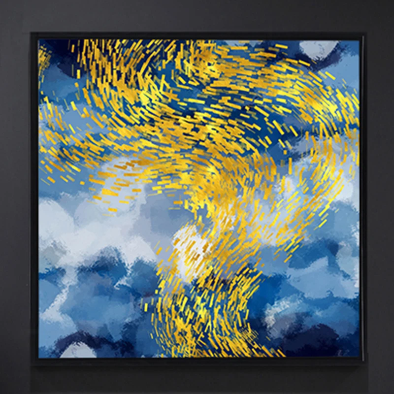 

100% Hand Painted Abstract Golden Scenery Painting On Canvas Wall Art Wall Adornment Pictures Painting For Live Room Home Decor