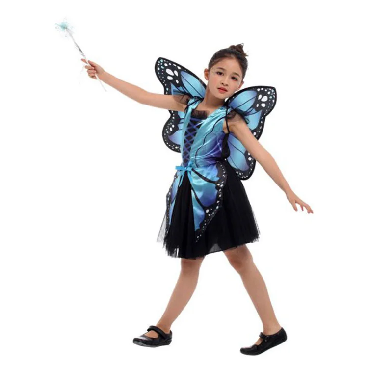 Umorden Ladybug Butterfly Fairy Costumes Girls Kids Forest Woodland Green Elf Costume Cosplay Fantasia Dress for Girl