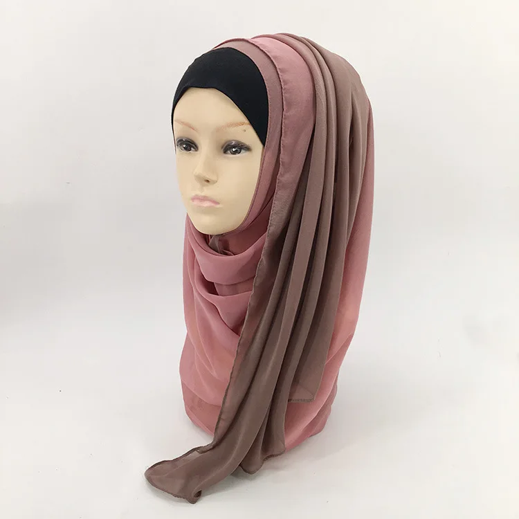 A23 High quality ombre chiffon hijab scarf 180*75cm wrap shawls women scarves scarf long shawl top sell