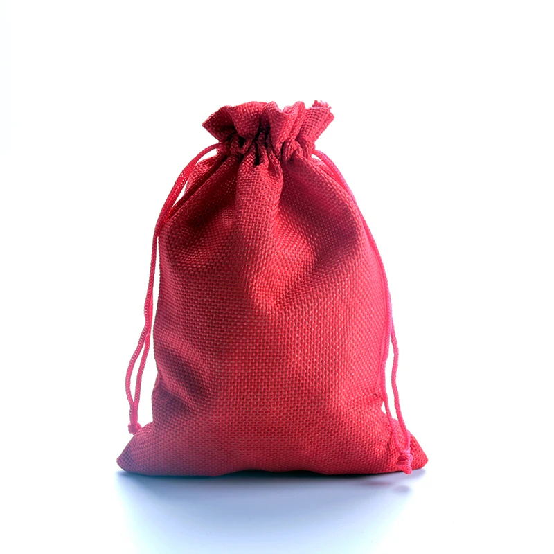 50 шт./лот, 7x9 см, смешанные цвета, джутовые сумки, Льняная сумка, маленькая Подарочная сумка на шнурке, свадебные амулеты, упаковка для ювелирных изделий