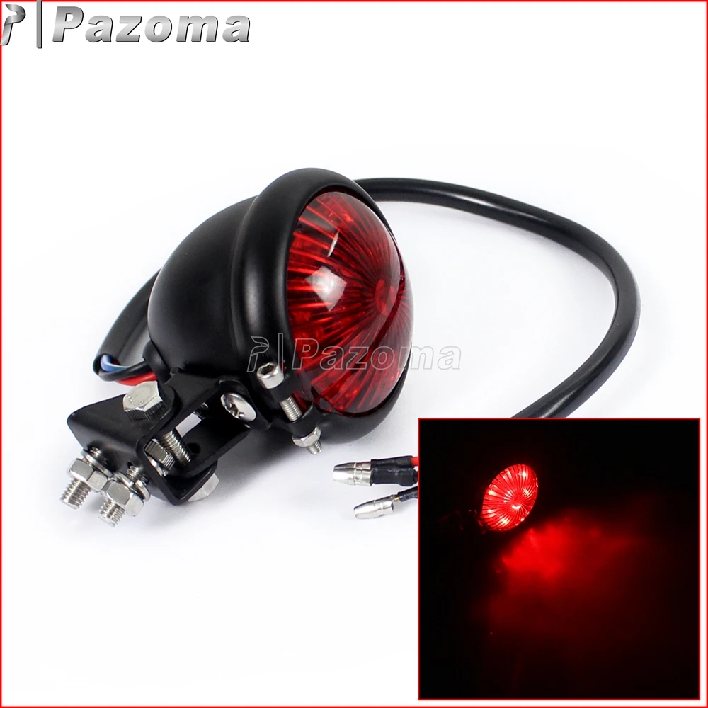 L/ámpara LED de 12 V color rojo ajustable para caf/é Racer estilo Stop Tail Light Motos Moto Freno Trasero L/ámpara para Chopper Bobber Kamenda