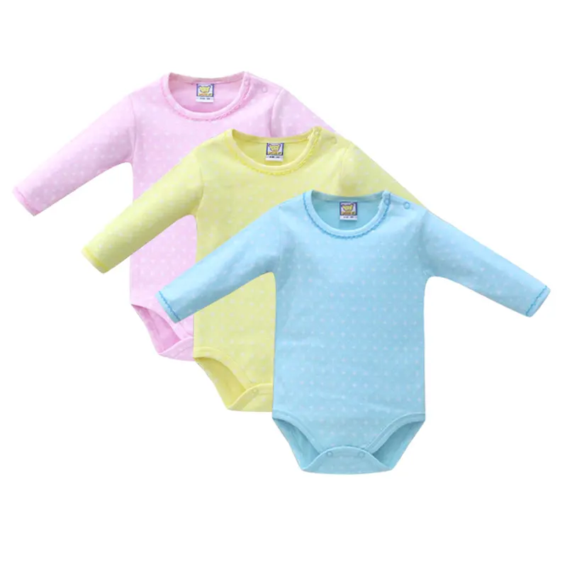 3 шт./лот; боди для маленьких девочек; одежда из хлопка; одежда с длинными рукавами на осень и зиму; Рождественская одежда - Цвет: Pink yellow blue