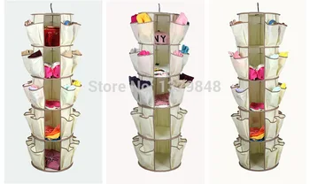 

5 Shelves 40 pockets Buy 2 To Connect Smart Carousel Organizer+Spin 360+Multi-Purpose Hang Bag 5 floors