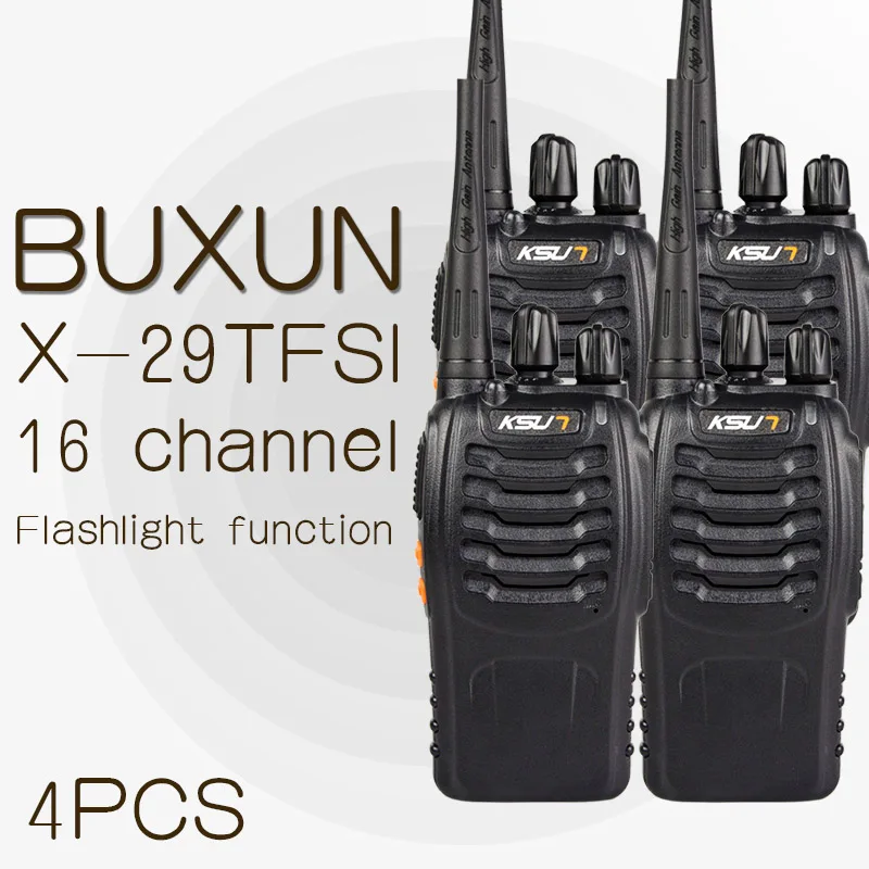 4 шт. KSUN X-29TFSI портативная рация 5 Вт ручной Pofung UHF 5 Вт 400-470 МГц 16CH двухсторонний портативный любительский радиопередатчик