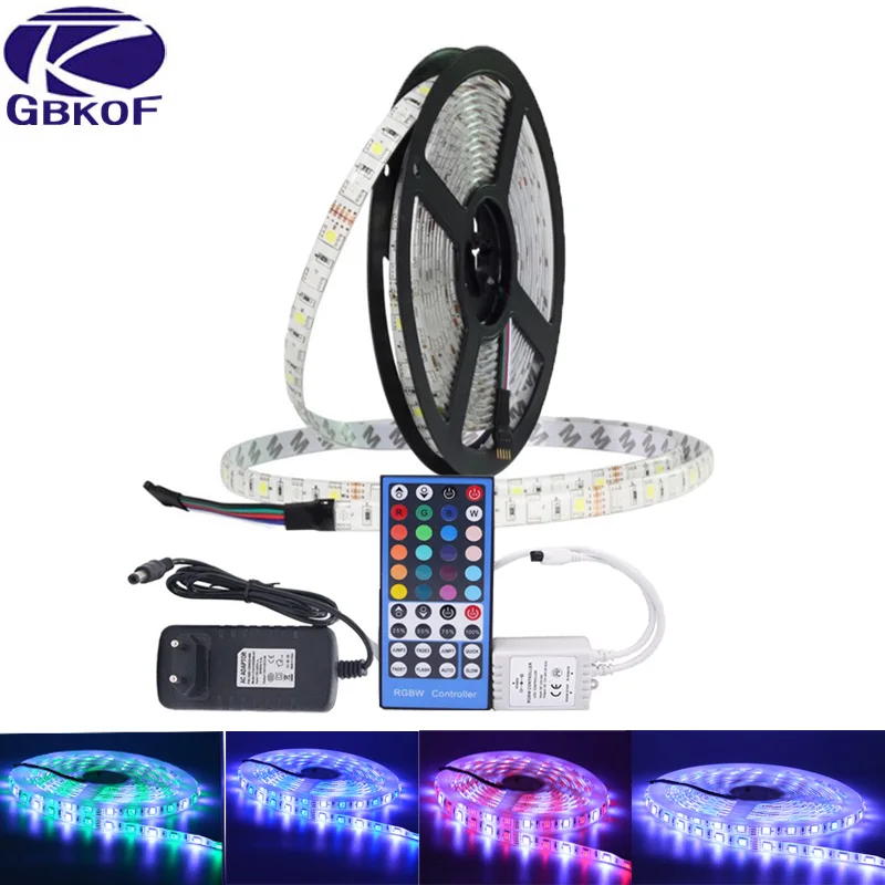 

SMD 5050 RGB LED Strip Waterproof DC 12V 5M 300LED RGBW RGBWW LED Light Strips Flexible 10M led tape with Remote Control+adapter