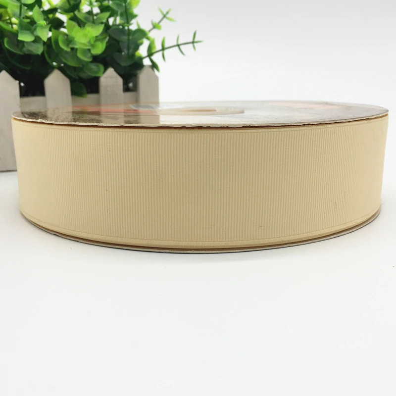 

5 Yards High Quality Ribbon 6/10/15/20/25/38/50mm Wedding Decoration Grosgrain Ribbon Gift Wrapping Christmas Ribbon #Cream