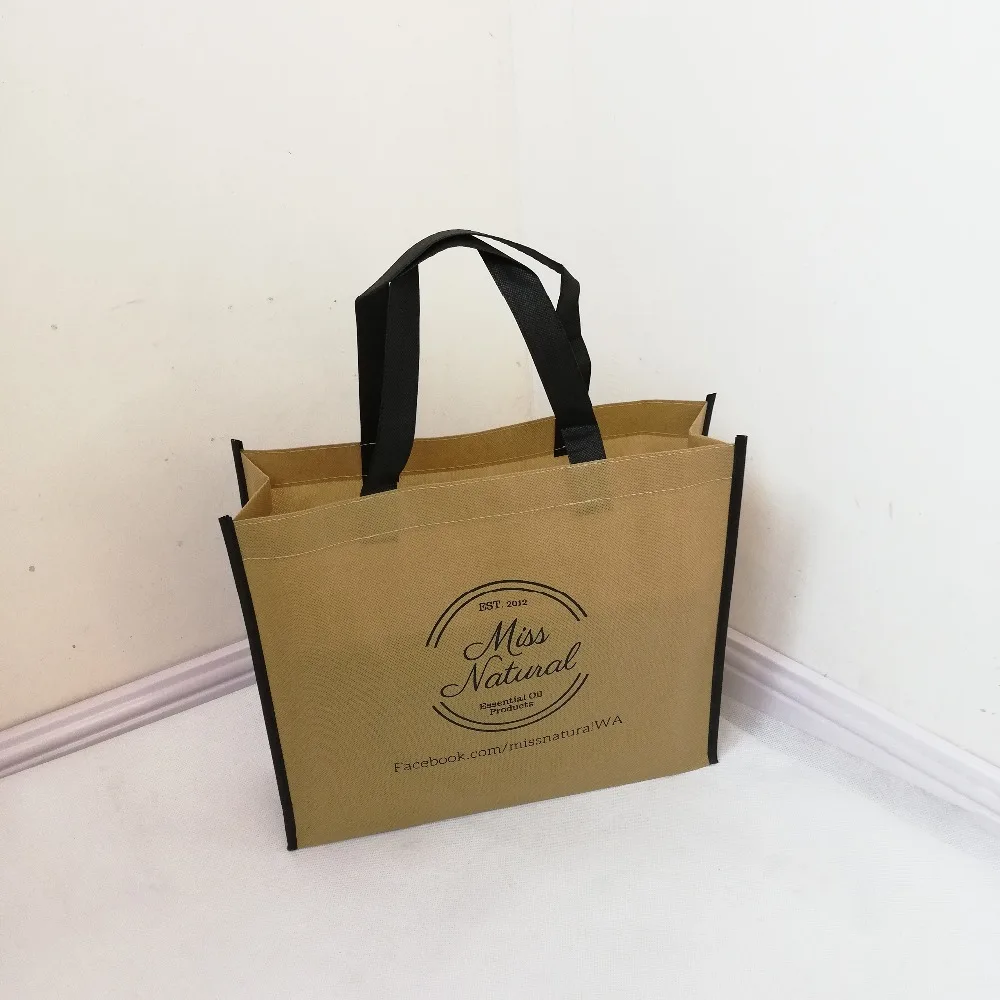 

500pcs/lot 35Hx40x10cm Custom Non Woven Shopping Tote Bags with Your Logo Printed Personalized Reusable Grocery Bag for Clothes