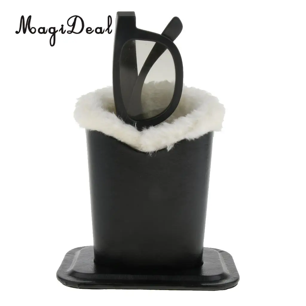 2 x PU Anti-Scratch Plush Lined Eyeglasses Holder Desk Organizer Upright Pen Holder