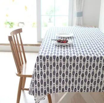 

Japan Style Lucky Fish 100% Cotton Dust Proof Tablecloth Decorative Table Cover Decoration Desk Cover Photos Background
