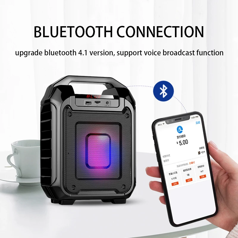 Открытый Bluetooth динамик портативный светодиодный светильник беспроводной Bluetooth динамик мини сабвуфер поддержка TF AUX USB бас громкий динамик B31