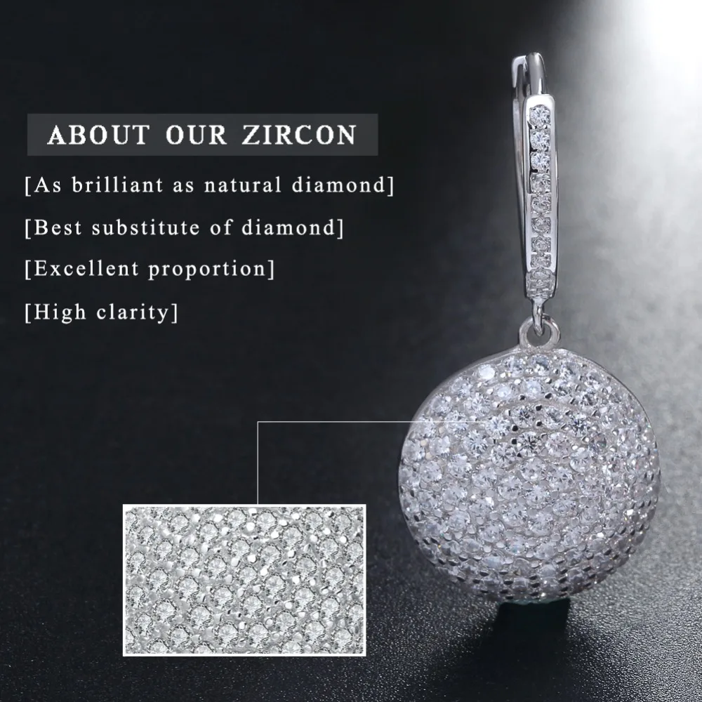 Effie queen кубический циркон чистое серебро кулон ожерелье и серьги-капли набор украшений для женщин Новое поступление DSS04