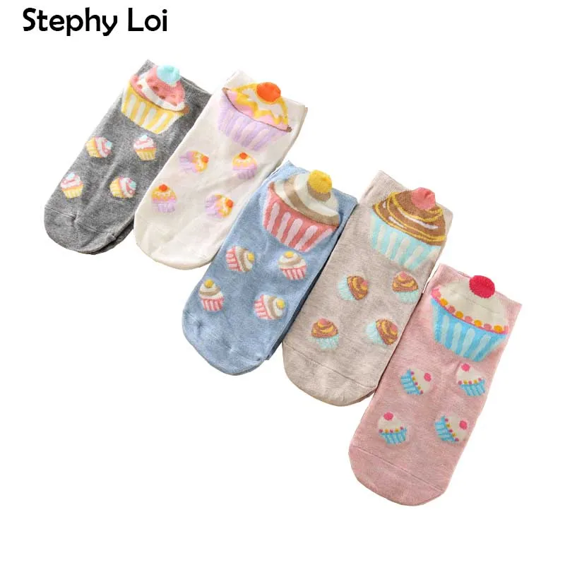 Новые Модные Симпатичные Мороженое C Книги по искусству Ун носки Kawaii женские
