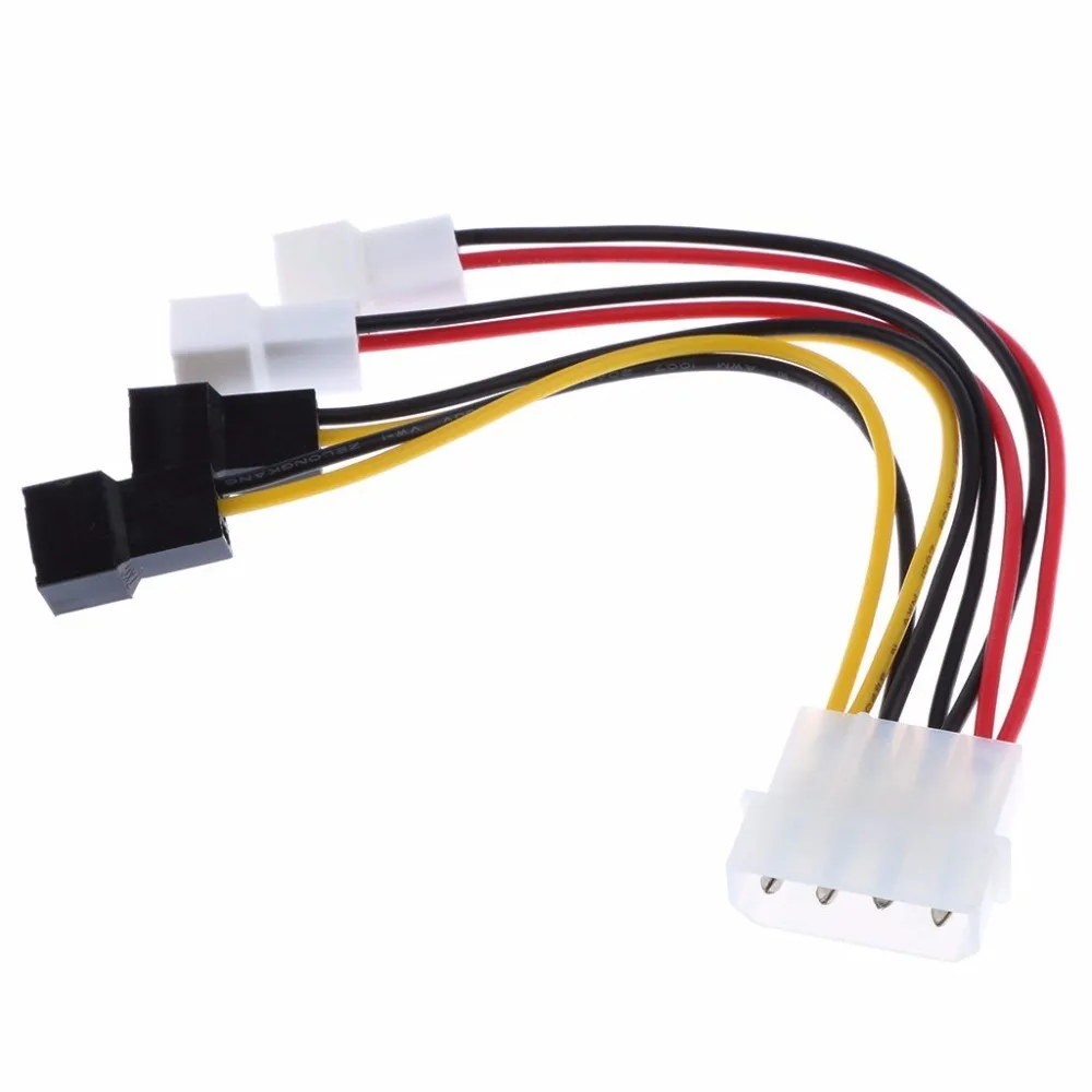 4 pin Molex To 3 pin Fan Power Cable Adapter Connector 12v 2 5v 2 