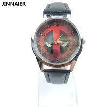 

2017 Newest Design Black Super Hero Deadpool Fashion Superhero Leather Band Wrist Watch Man Boys Students Quartz Watch