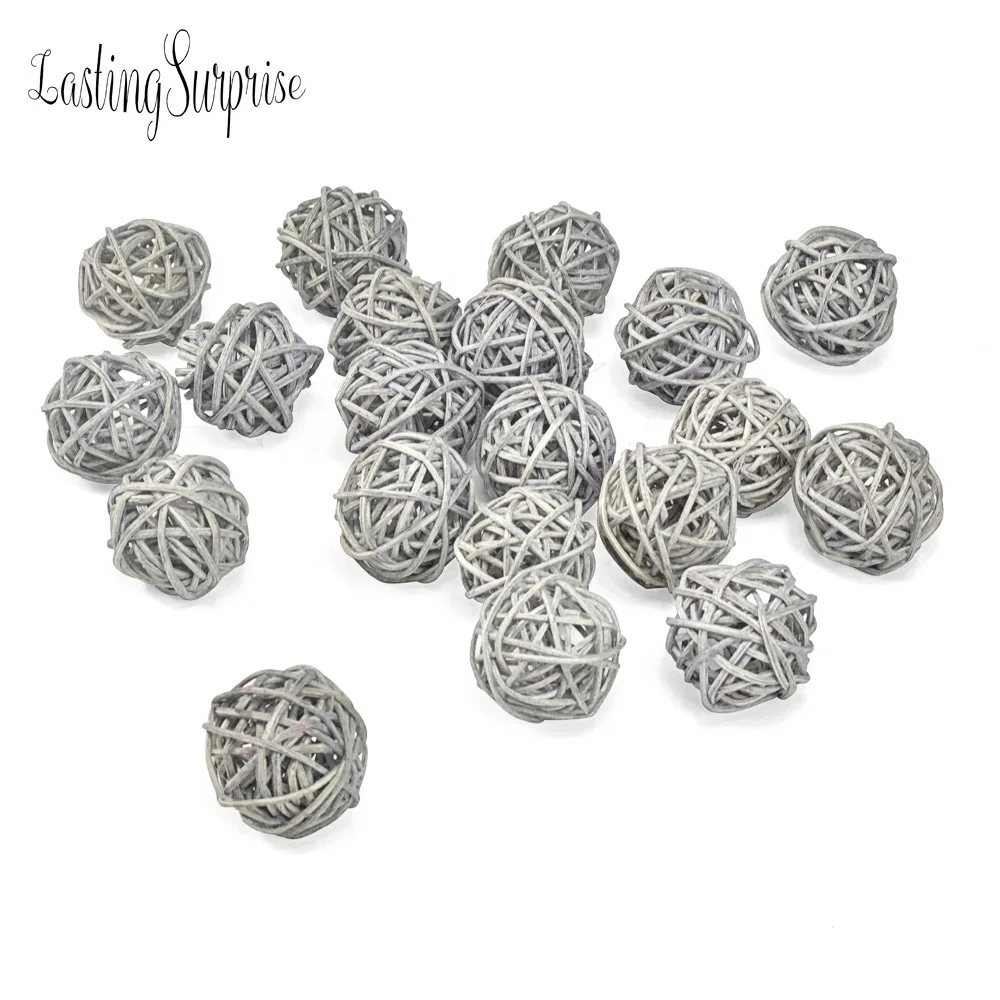 20pcs 3cm Mix Color Wedding Decorative Rattan Ball,Christmas Decor Home Ornament / Diameter Home Birthday Party Decorations Kids