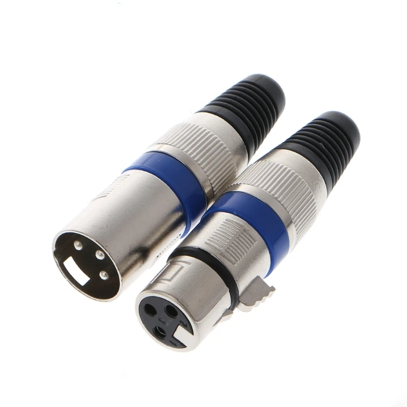 

5 Pairs 3 Pin XLR Connectors Male and Female Microphone Mic Cable Plug Audio Socket