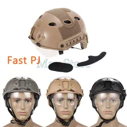 Тактический Военная Униформа армии быстро PJ шлем Защитные шлемы с защитным Ночное видение очки Охота CS Wargame открытый шлем черный