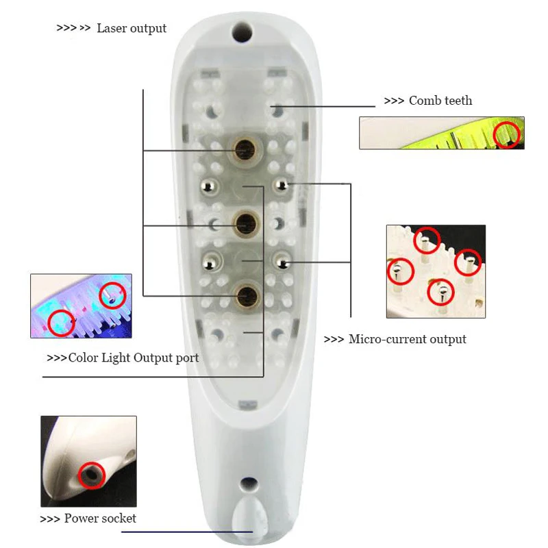 Лазерная расческа лечения быстро активировать волосяные фолликулы волос рост микро текущего массаж головы инструмент для истончение