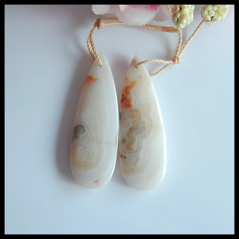 

Wholesale gemstone,sepriecious stone,jewelry,Fashion Crazy Lace Rosetta Stone Gemstone women earring bead,38x13x5mm,7.2g