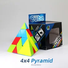 Fanxin Пирамида 4x4 Пирамида 4x4x4 магические кубики скорость головоломка без наклеек профессиональные Развивающие игрушки для детей Cubo Magico