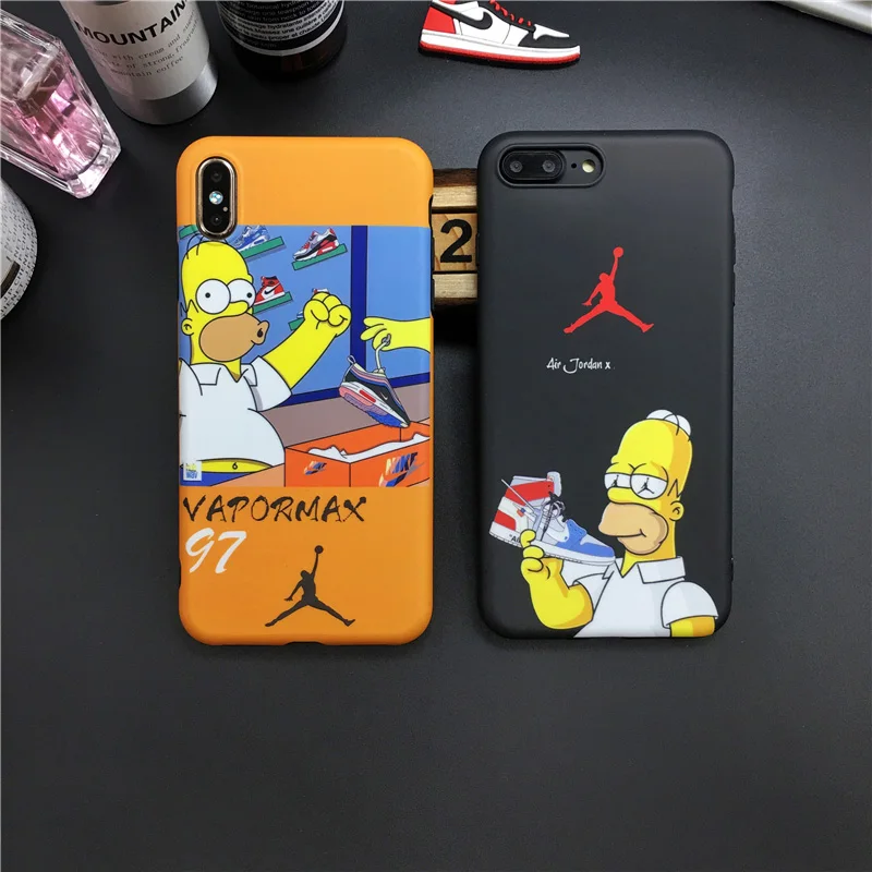 

Luxury Brand Off Simpson Air Dunk Jordan White Sneaker AJ Sport Shoes Phone Case for iphone 6 6S 7 8 Plus X XS XR MAX Soft Cover