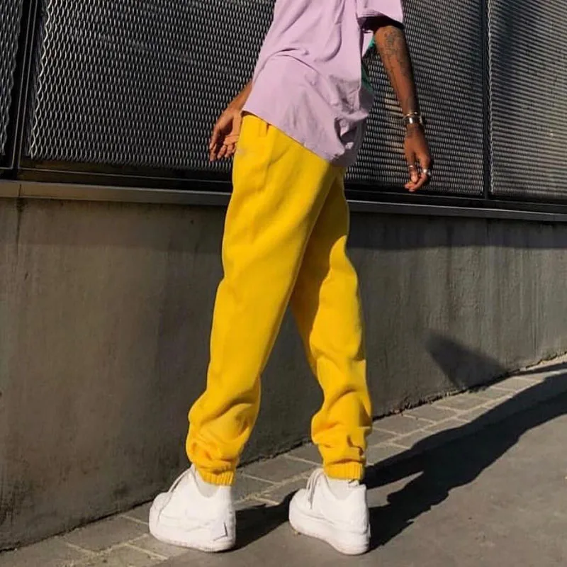 yellow track pants womens