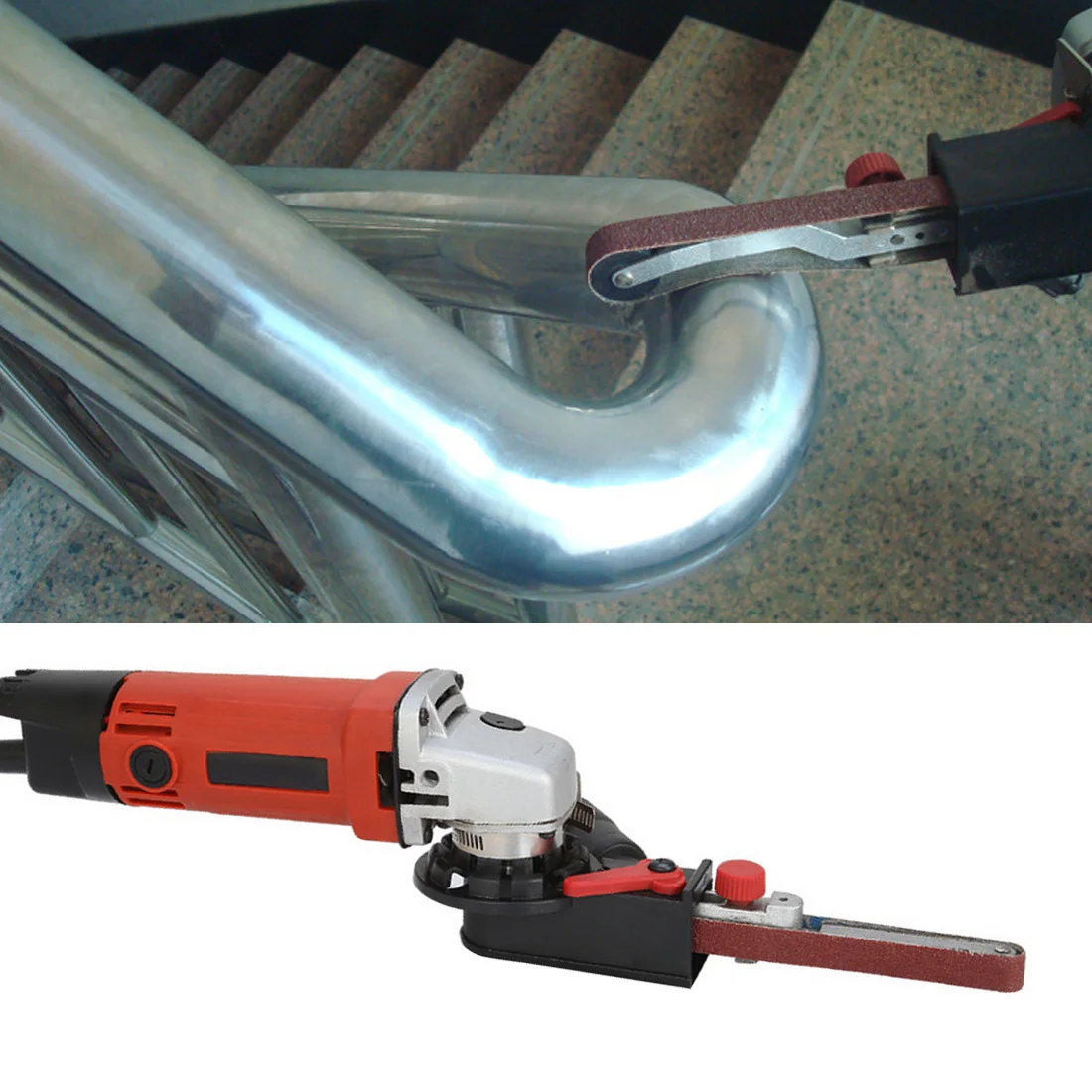 

Power Tools Mini DIY Sander Sanding Belt Adapter Bandfile Belt Sander for 115mm 4.5" and 125mm 5" Electric Angle Grinder