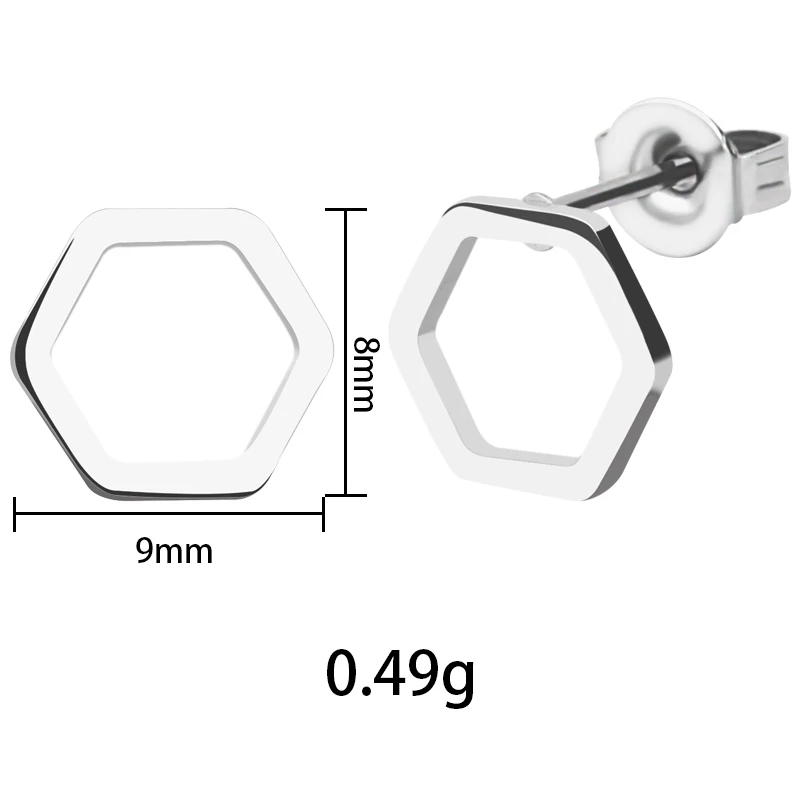 8mm Small Male Stainless Steel Earring Gold Rose Gold Silver Three Colors Geometry Stainless Steel Stud Earrings For Men Gift  (5)