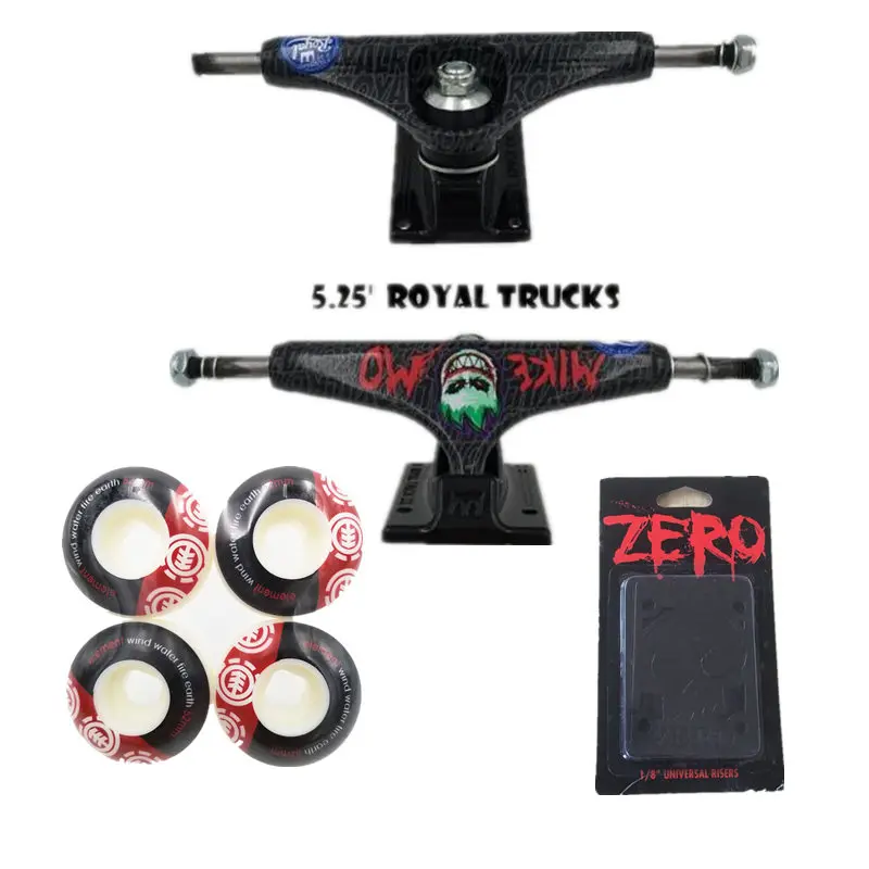 ROYAL Skateboard Trucks 5.25" Skate 52mm Skateboard Wheels & ZERO