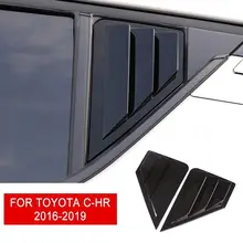 Натуральная pcmos ABS Матовый черный автомобиль Треугольники затвора оконная Накладка для Toyota C-HR- автомобильный Стайлинг Молдинги наклейки 2 шт./компл
