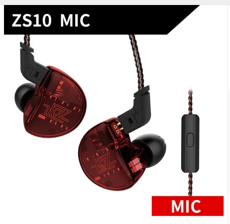 

KZ ZS10 4BA With 1Dynamic Hybrid In Ear Earphone HIFI DJ Monito Running Sport Earphone 5 Drive Unit Headset Earbud For Xiaomi