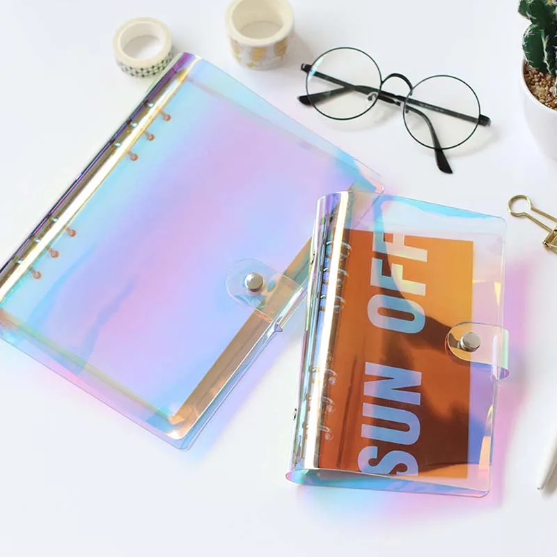 Planner Time A5 A6 Notebook Shell Colorful PVC Transparent Book Spiral Binder Replacement Cover 6 Hole Loose Leaf Notepad Shell Planner Time A5 A6 Notebook Shell Colorful PVC Transparent Book Spiral Binder Replacement Cover 6 Hole Loose Leaf Notepad Shell