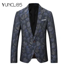 YUNCLOS приталенный мужской пиджак Элегантная куртка на одной пуговице Masculino вечерние платья для выступлений новейший дизайн размера плюс 5XL