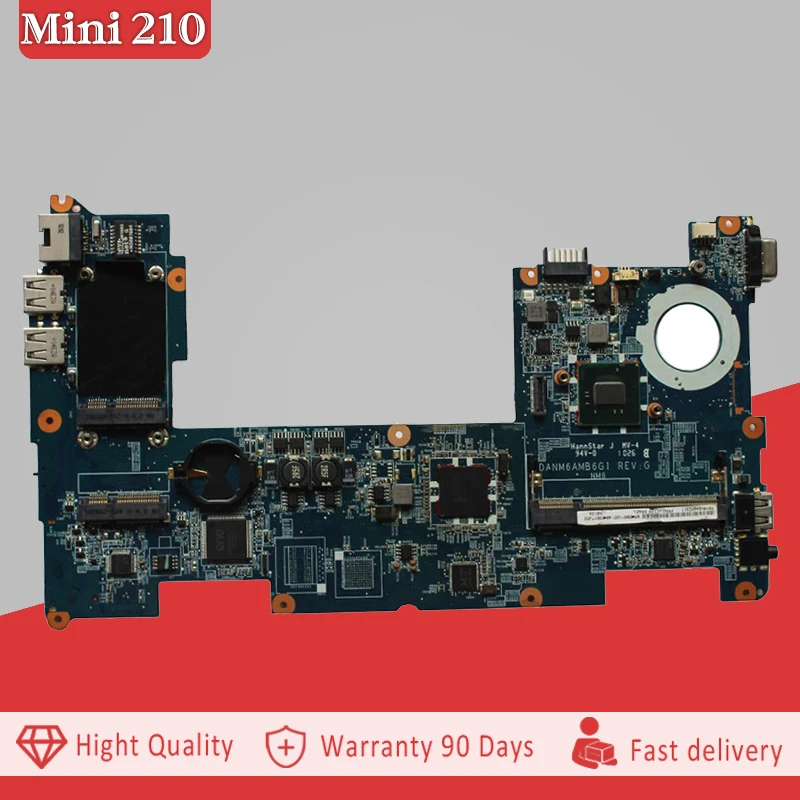 

YTAI N450 processor for HP Mini 210 Laptop Motherboard with N450 CPU DDR3 598011-001 DANM6AMB6G1 REV:G Mainboard fully tested