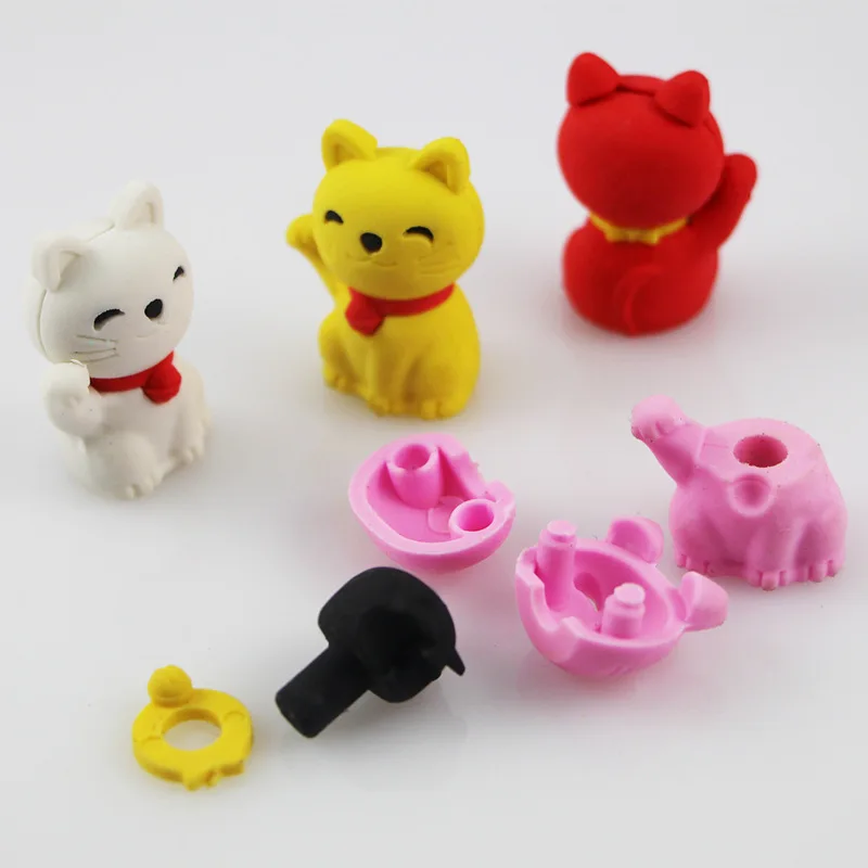 Cute Creative Plutus cat pencil erasers for kids gift Kawaii Stationery