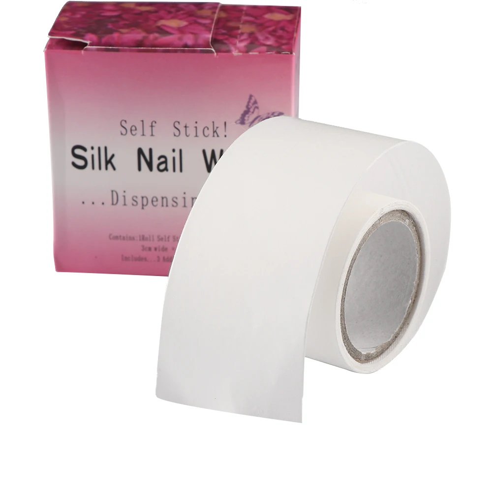 1 Roll White Adhesive Silk Nail Protector Wrap Fiber glass Nails Tape