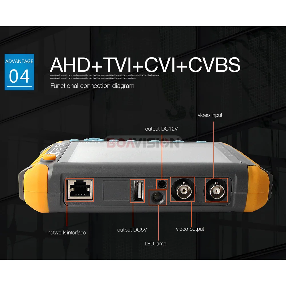  5MP CCTV Security Camera Tester With 5 Inch TFT LCD Monitor For 4 IN 1 TVI AHD CVI Analog Security 