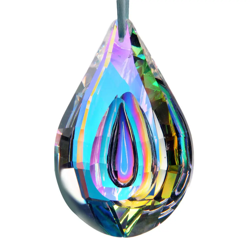 Красочные DIY Кристалл 44 см бусины в форме капель кулон красочные граненые DIY занавески для люстры свет ювелирные изделия ожерелье