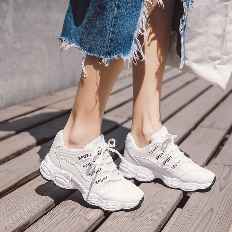 

2018 European Fashion high quality Lace up casual women shoes mesh hot sales sneakers women solid cool women flats