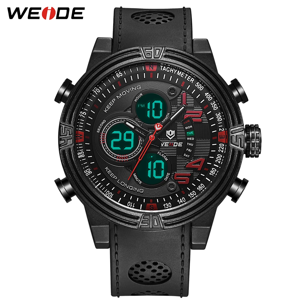 

WEIDE Quartz Watch saat erkekler Waterproof Military Sports Watch Digital Male Stopwatch Clock Mens relogio masculino 2018 New