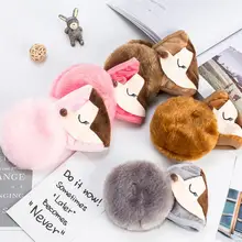 Зима Новая женская двухъярусная маска Милая фланелевая мультяшная лиса Студенческая теплая маска для верховой езды