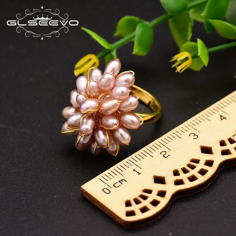 Серьги и кольцо из серебра 925 пробы с натуральным пресноводным фиолетовым