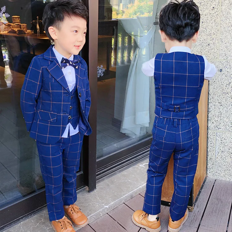 

new products suit han edition three-piece suit dress suit kids winter clothes Plaid boys clothing kids clothes boys ALI 341