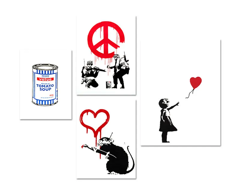 Banksy холст Художественная печать настенная живопись на холсте скандинавские плакаты и принты настенные картины для гостиной абстрактный Декор Куадрос