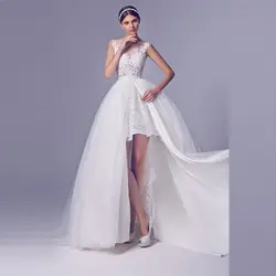 Съемная Свадебные поезд индивидуальный заказ линии пол длина макси юбка разрез спереди Белый Тюль Длинные юбки для женщин для